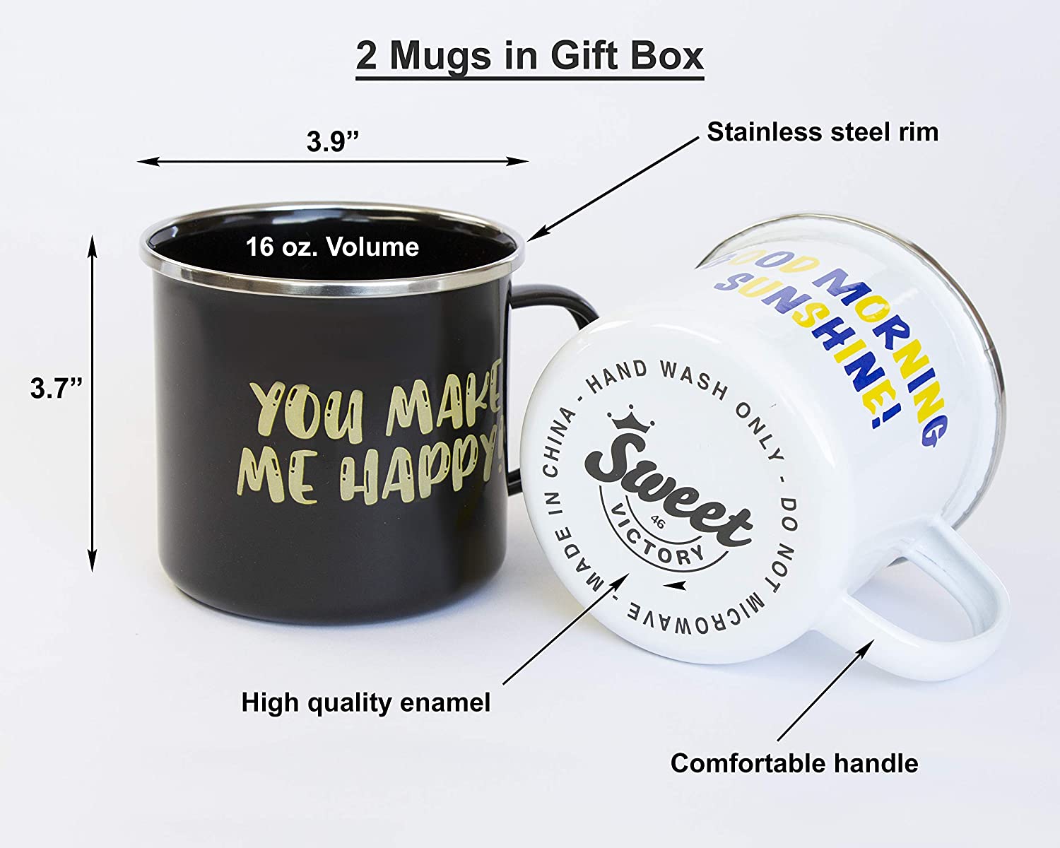 LIANYU Enamel Travel Camping Mug Set, 16 Ounce Coffee Tea Mugs Set of 6,  Vintage Mug Drinking Cup Se…See more LIANYU Enamel Travel Camping Mug Set,  16