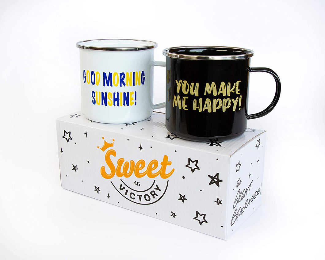16 oz Enamel Camping Mug Set of 2 